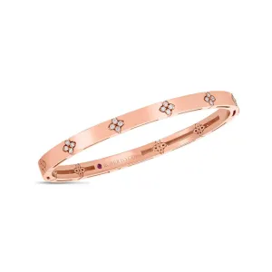 Roberto Coin 18K Verona Narrow Width Bangle with Diamond Accent
