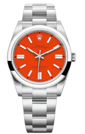 Rolex - Pre-owned Oyster Perpetual 41mm Coral Red Dial 124300
