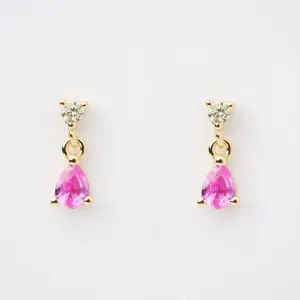Rosa Tiny Gemstone Drop Earrings