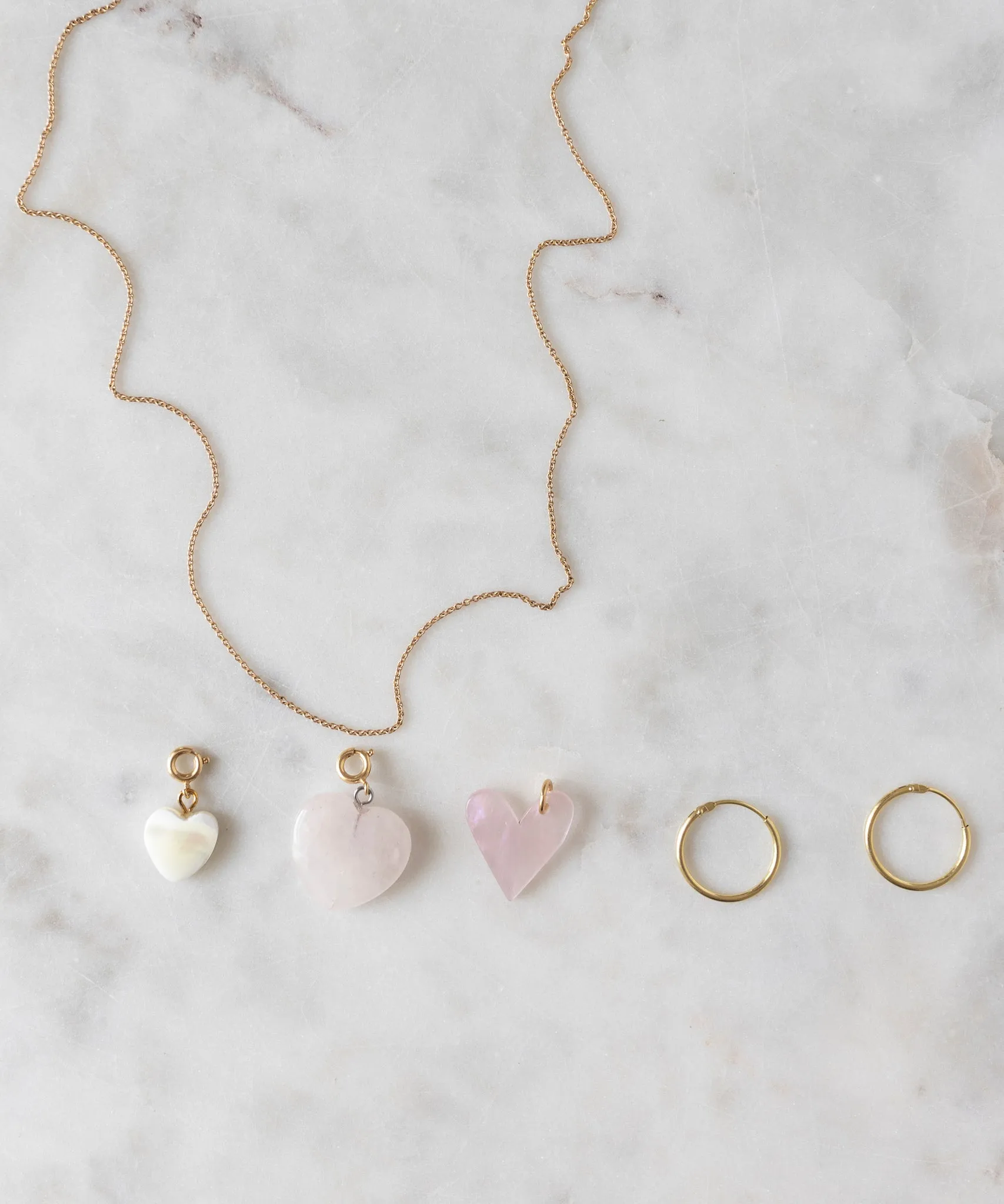 Rose quartz heart charm