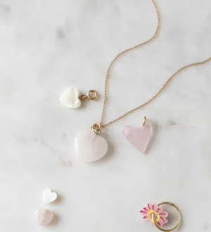 Rose quartz heart charm