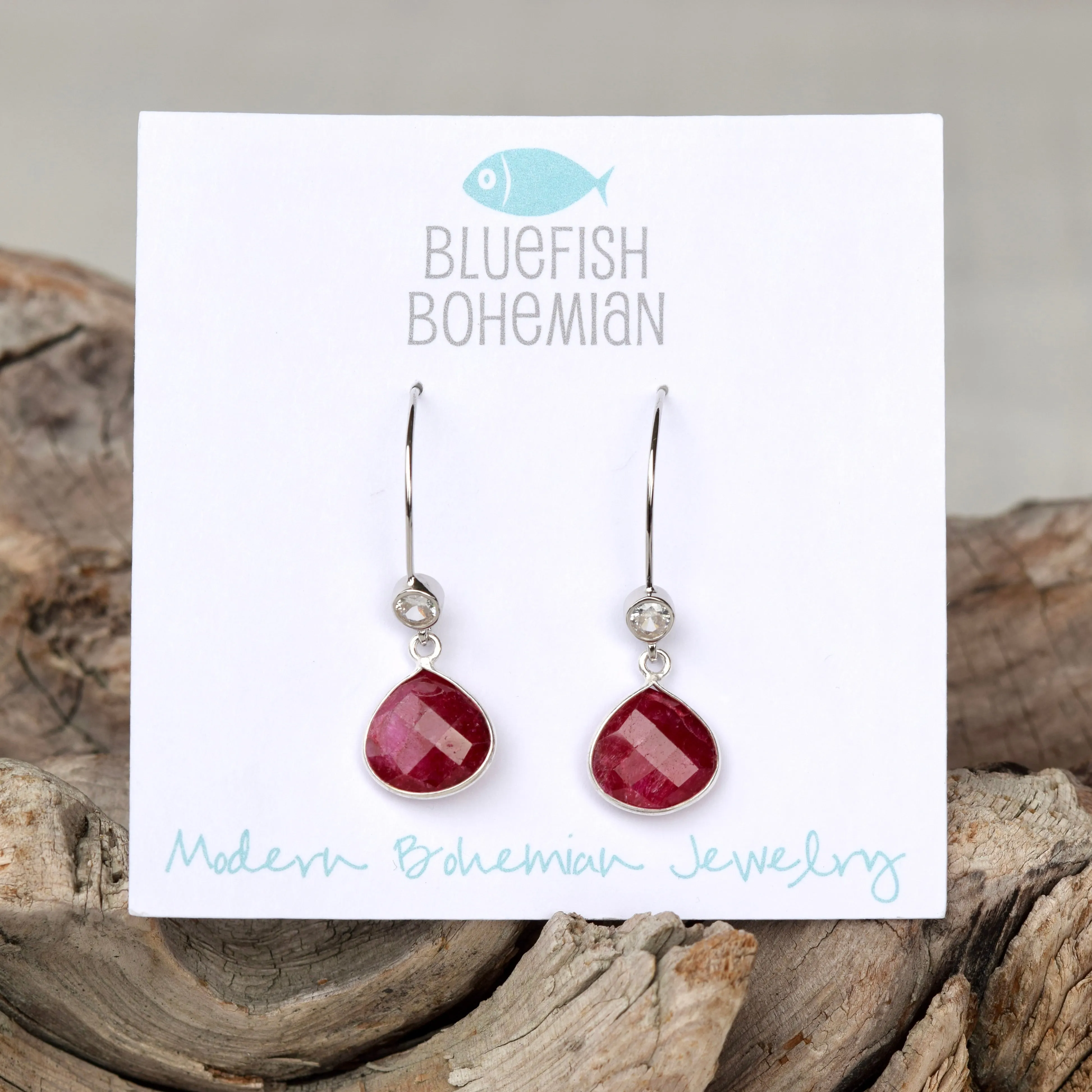 Ruby & Sterling Silver Earrings