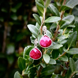 Ruby & Sterling Silver Earrings