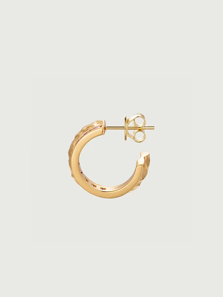 Ruby Channel Set Hoop Earrings