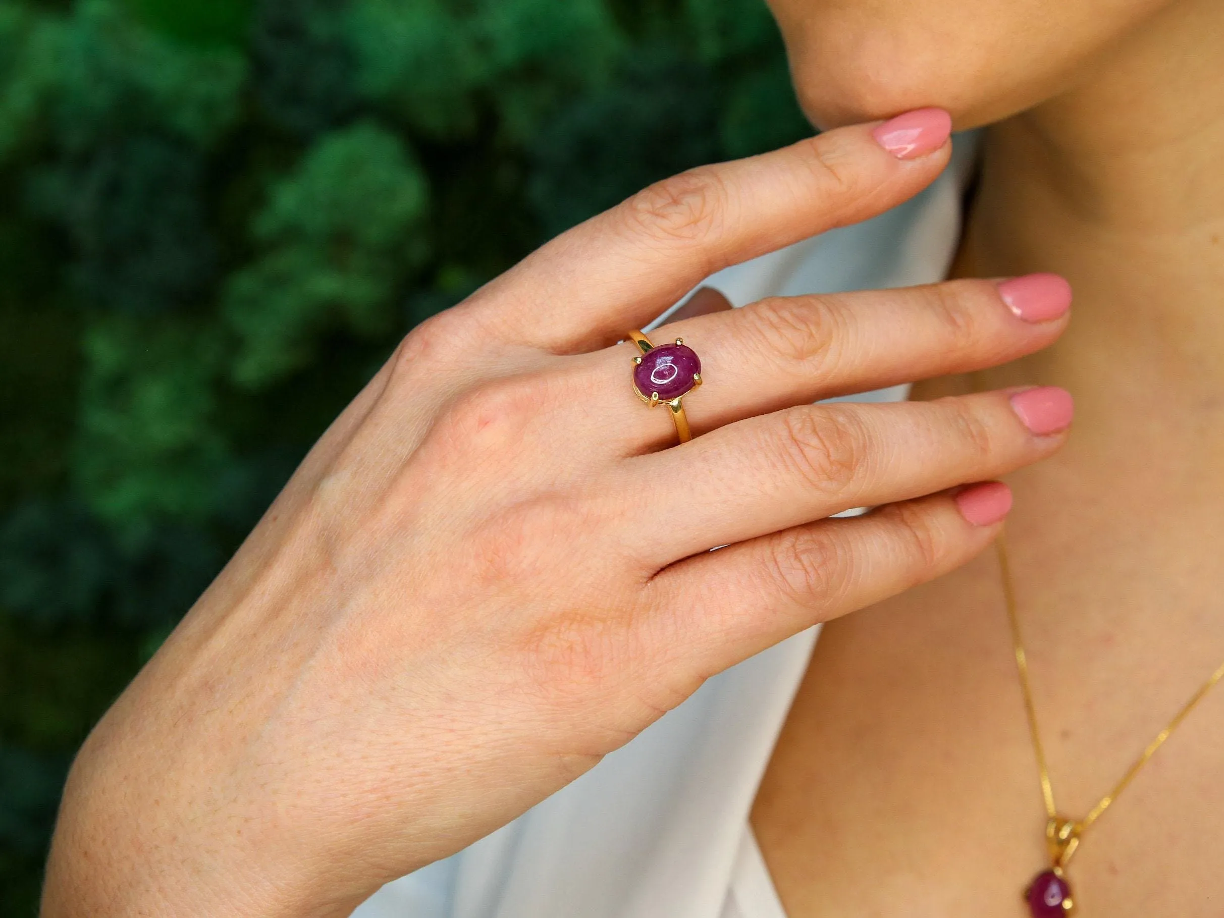 Ruby Gold Ring - Promise Ring, Solitaire Ruby Ring, July Birthstone Ring