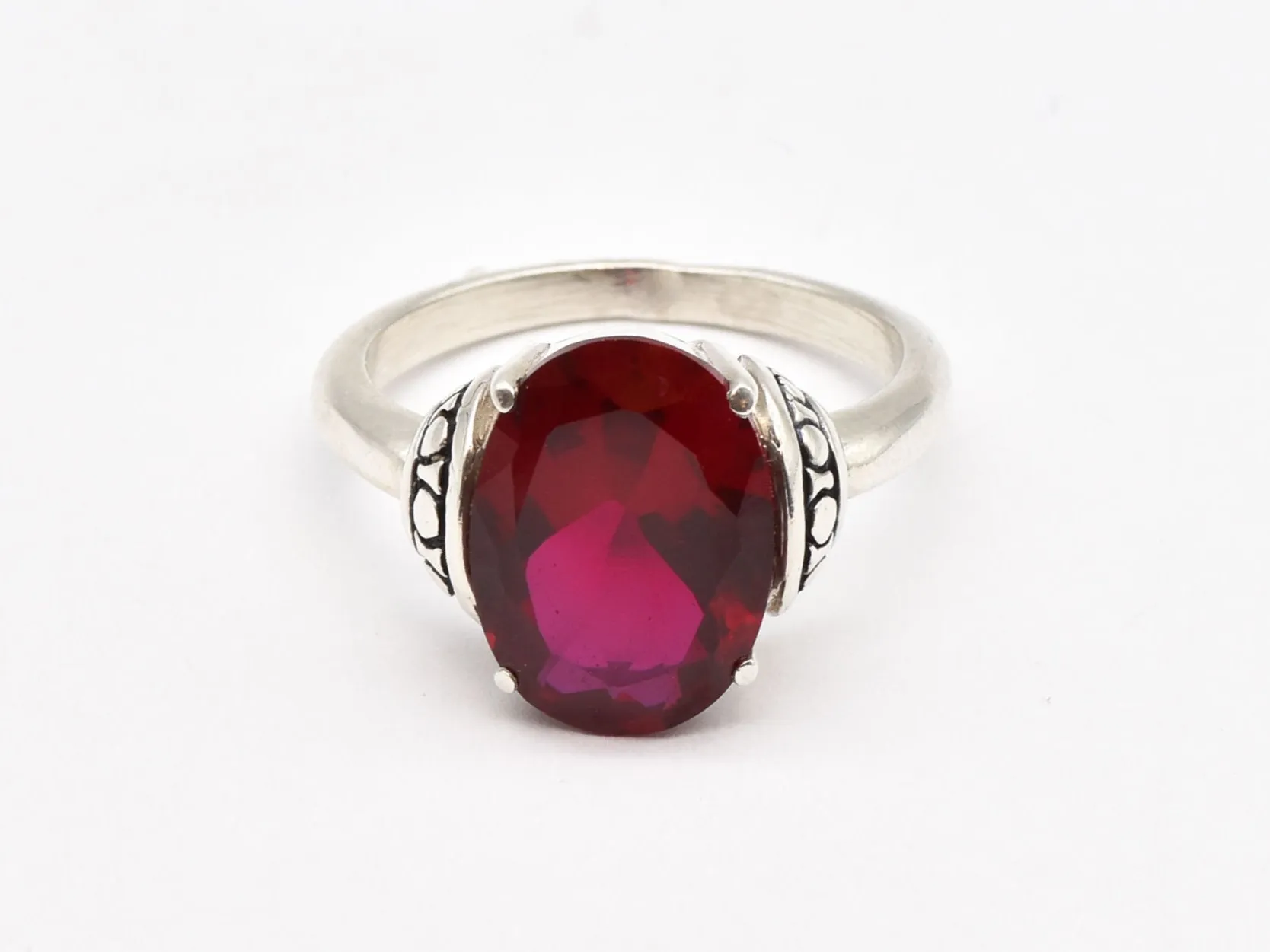 Ruby Statement Ring - Red Tribal Ring - Oval Ruby Ring