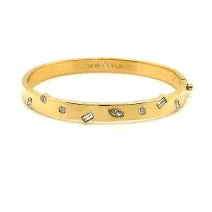 Scattered Multi-shape Diamond Bangle