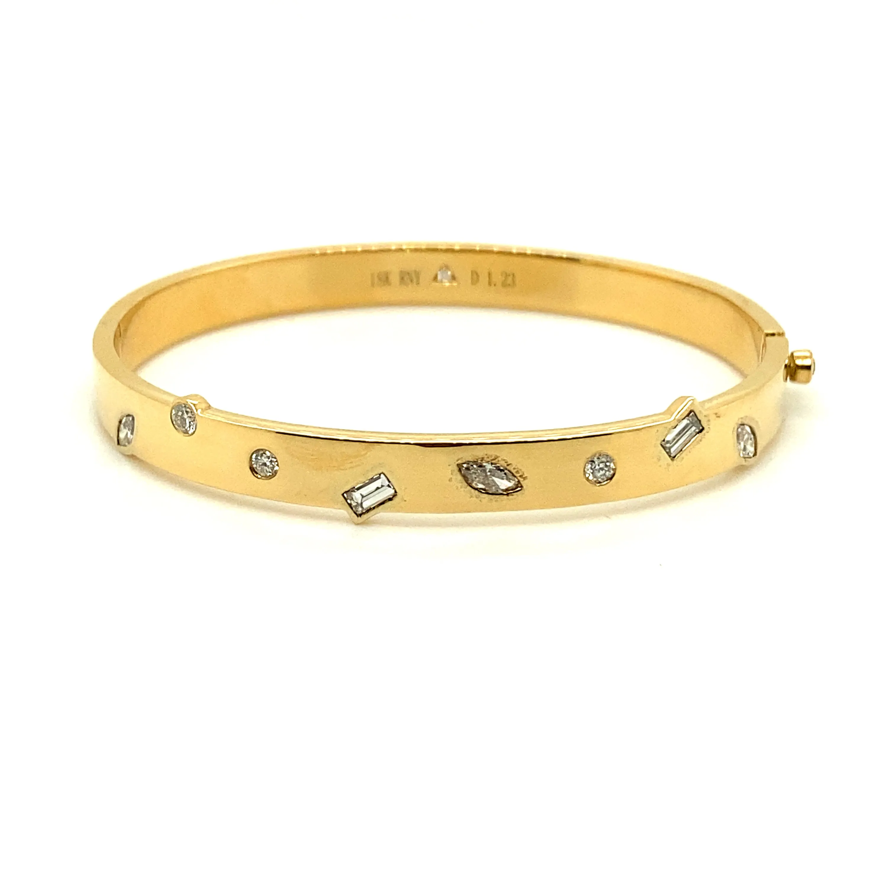 Scattered Multi-shape Diamond Bangle