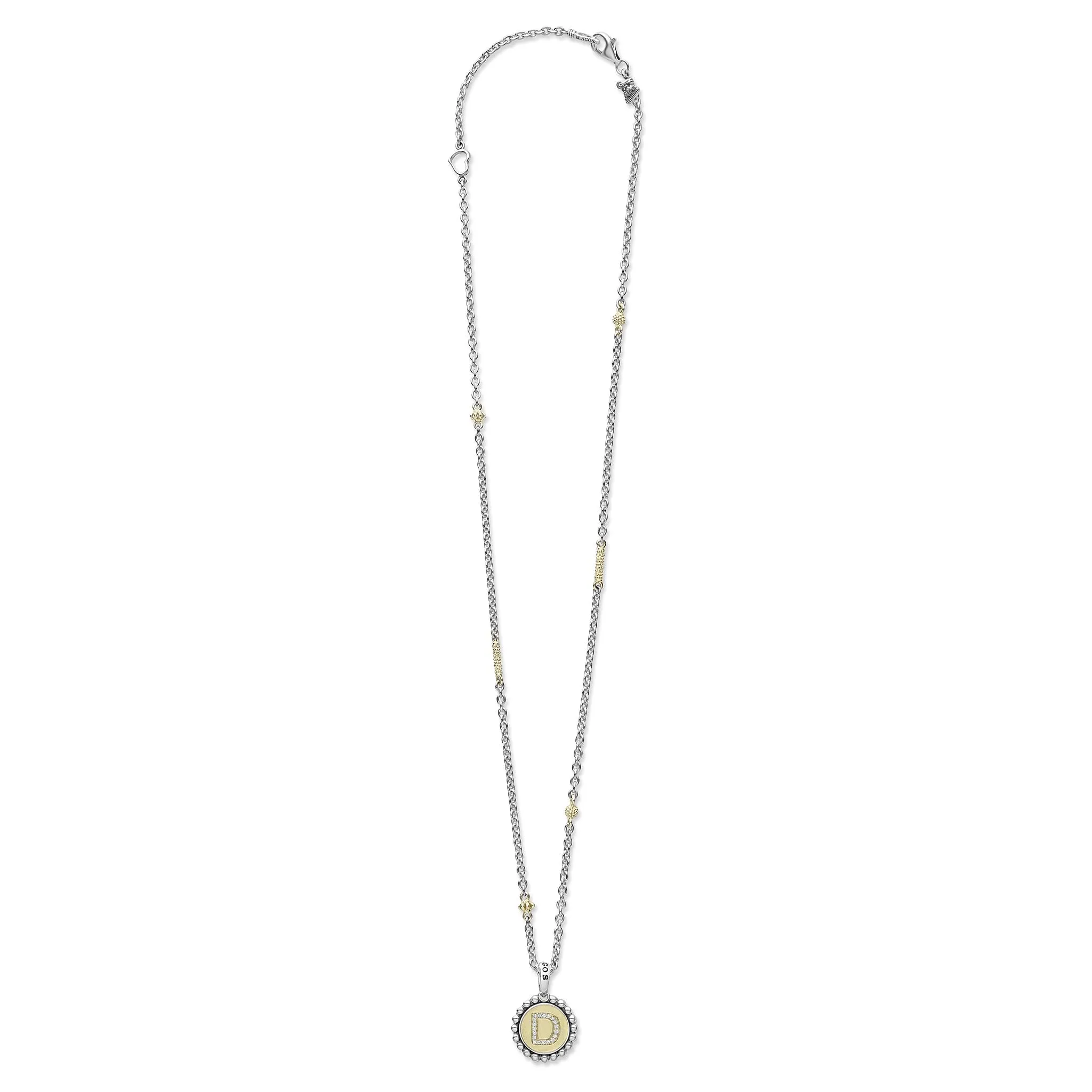 Signature Caviar D Initial Diamond Charm Necklace