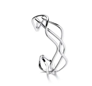 Silver Spaghetti Cuff Bangle