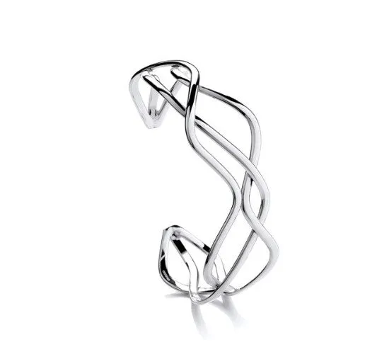 Silver Spaghetti Cuff Bangle