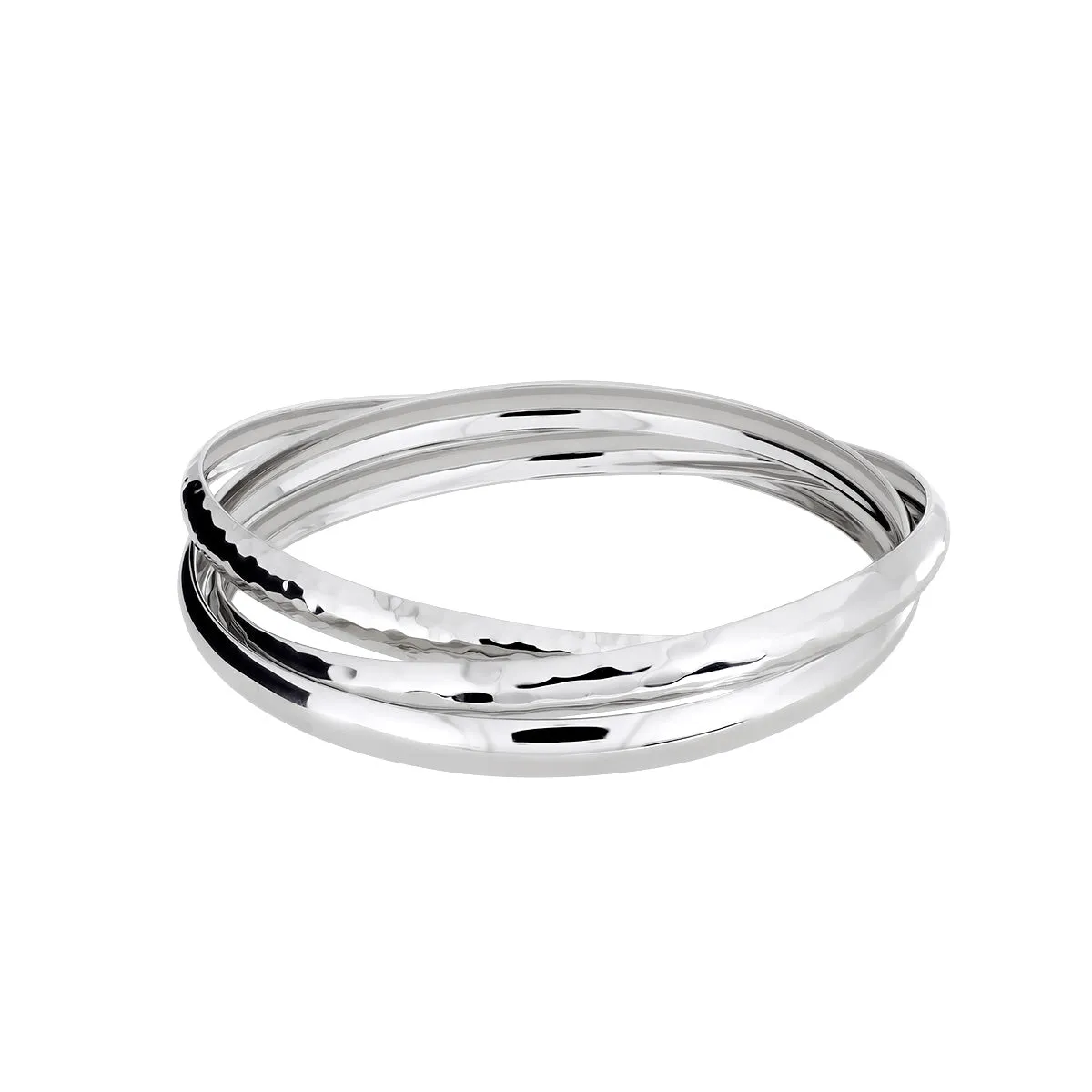 Silver Textures Triple Bangle