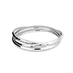 Silver Textures Triple Bangle