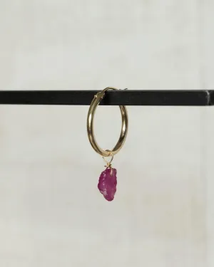 Single Earring Charm July Ruby Gold Filled
