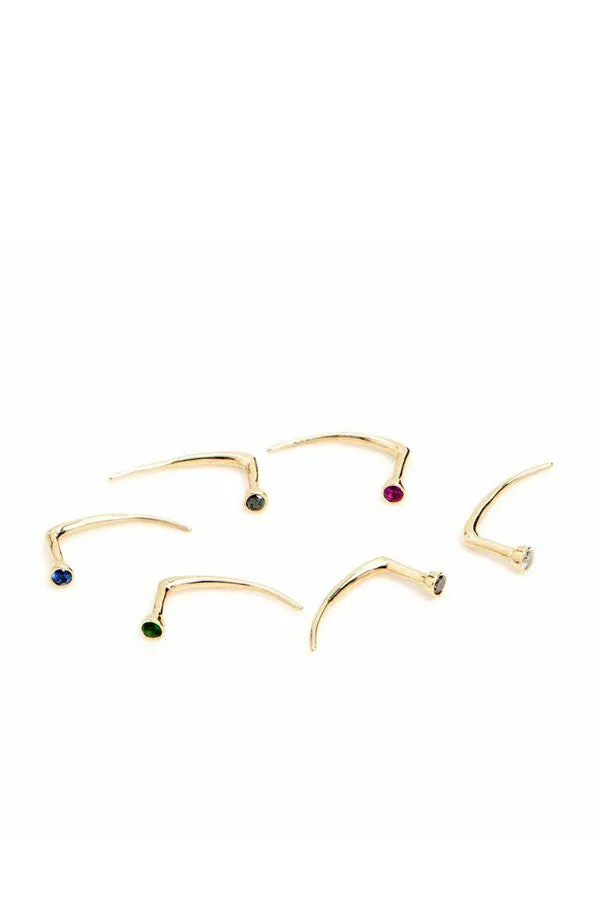 Single Infinite Tusk Earring with Stone