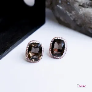 Smokey Quartz with White Sapphire