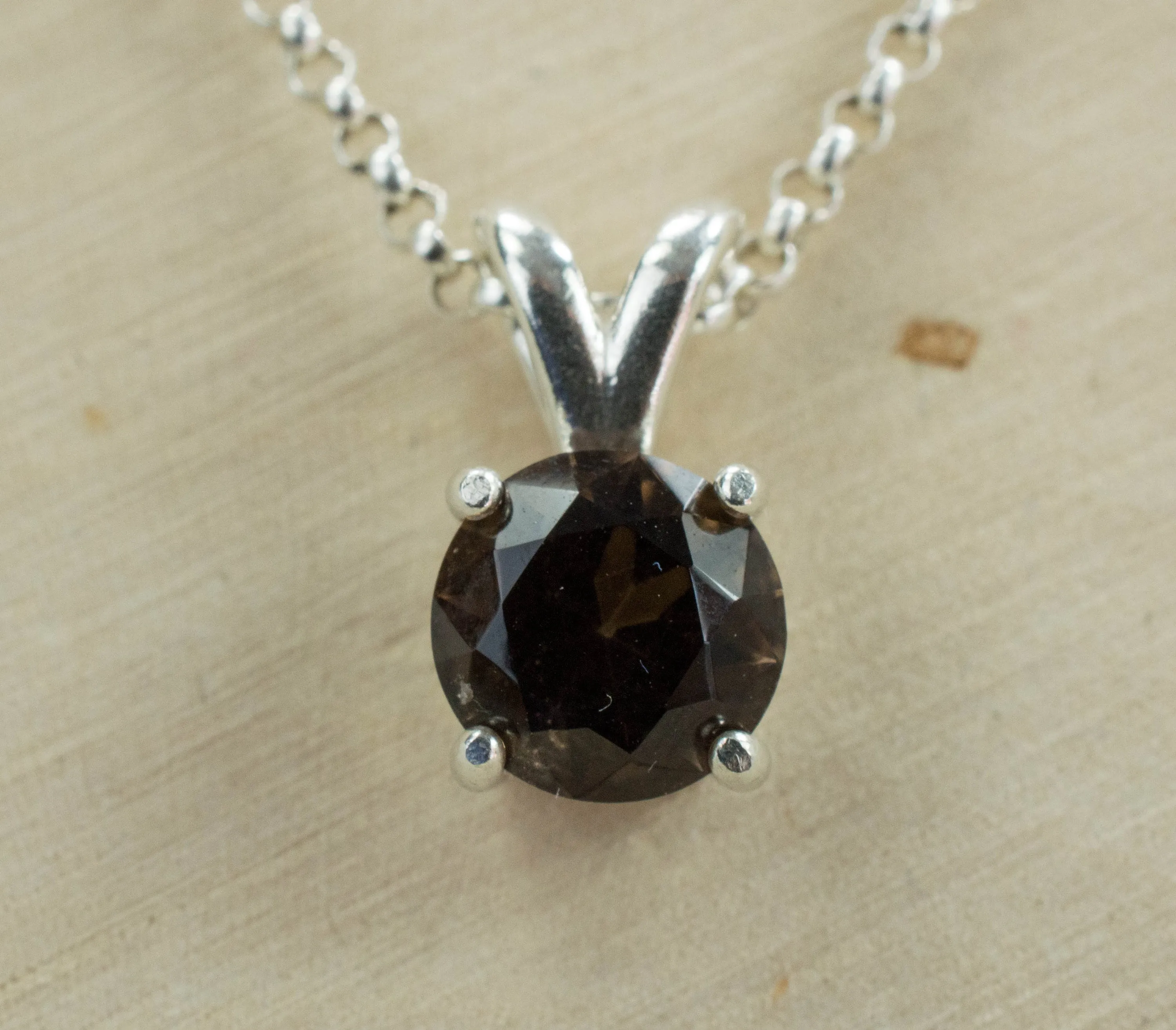 Smoky Quartz Pendant; Natural Untreated USA Quartz