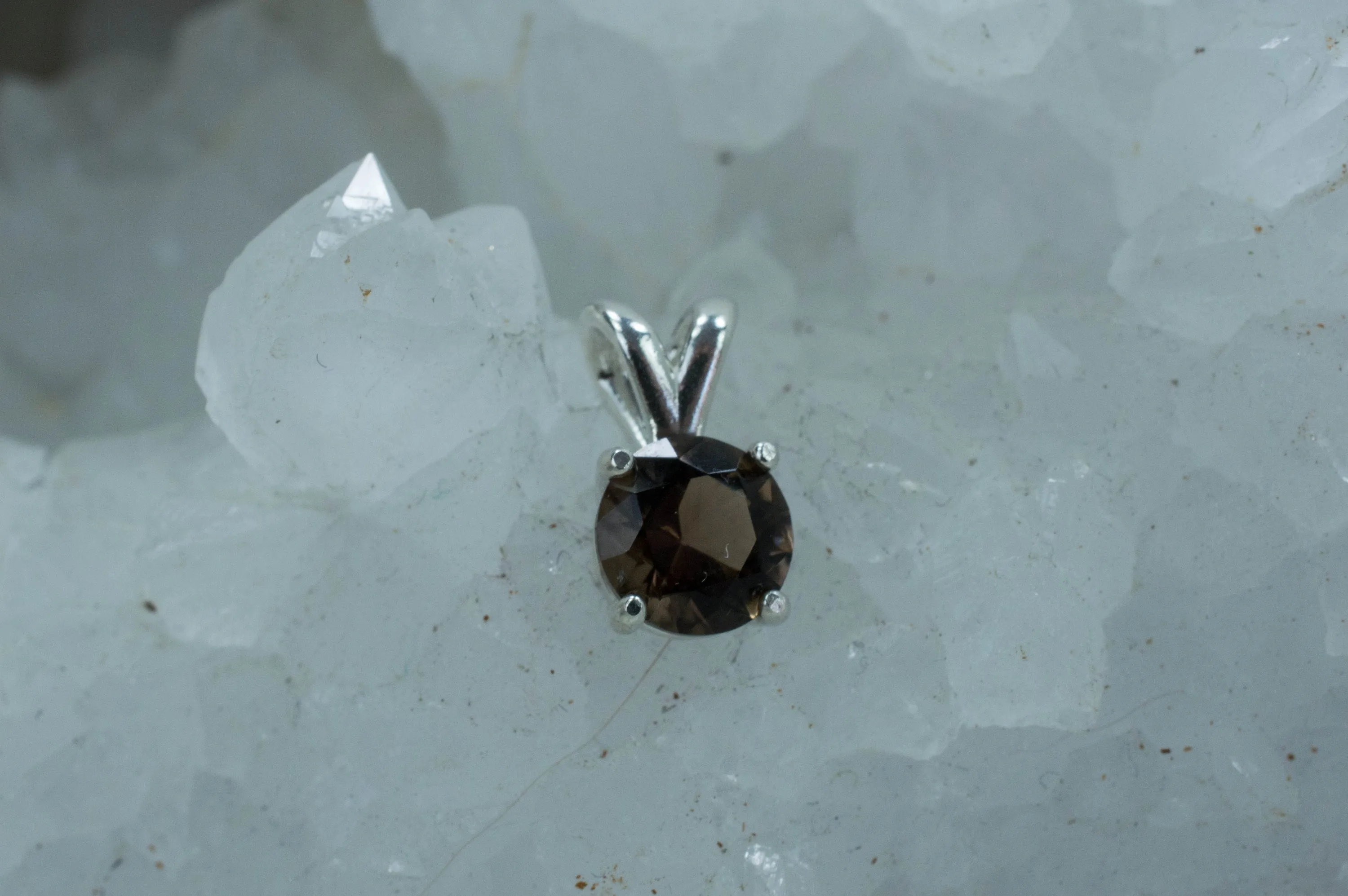 Smoky Quartz Pendant; Natural Untreated USA Quartz