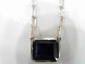 SS EMERALD SHAPE BLUE SAPPHIRE