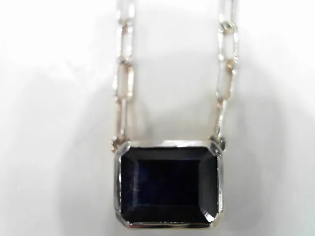 SS EMERALD SHAPE BLUE SAPPHIRE