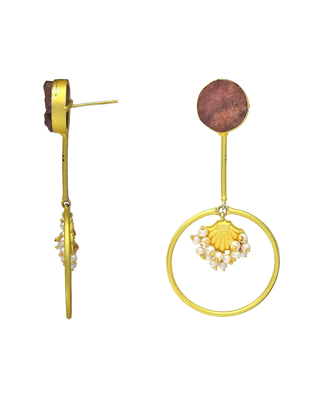 Stick Hoop Earrings (Quartz)