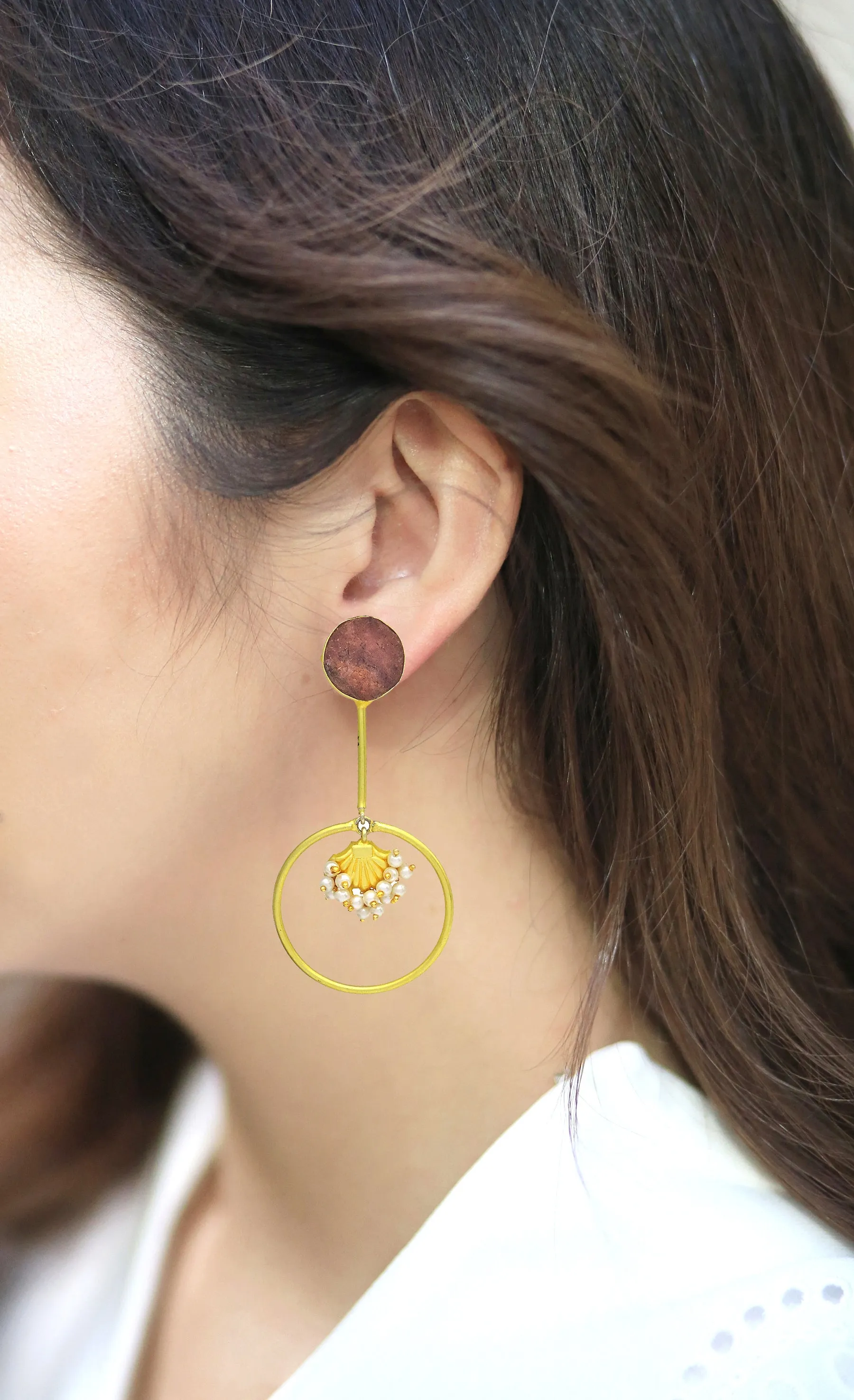 Stick Hoop Earrings (Quartz)