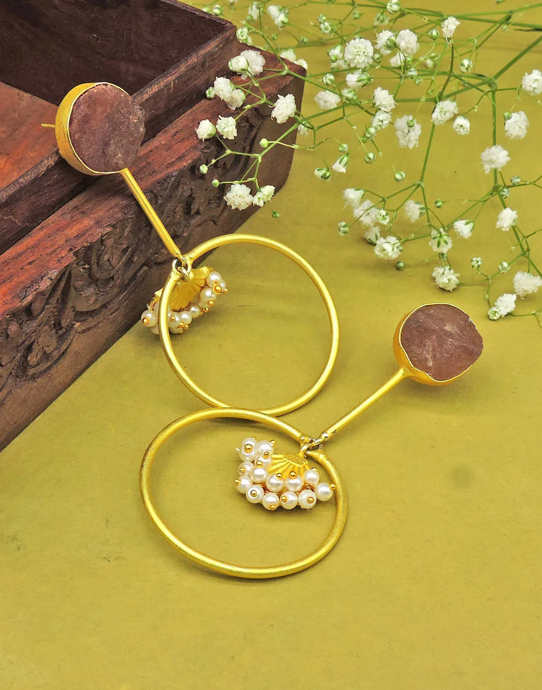 Stick Hoop Earrings (Quartz)