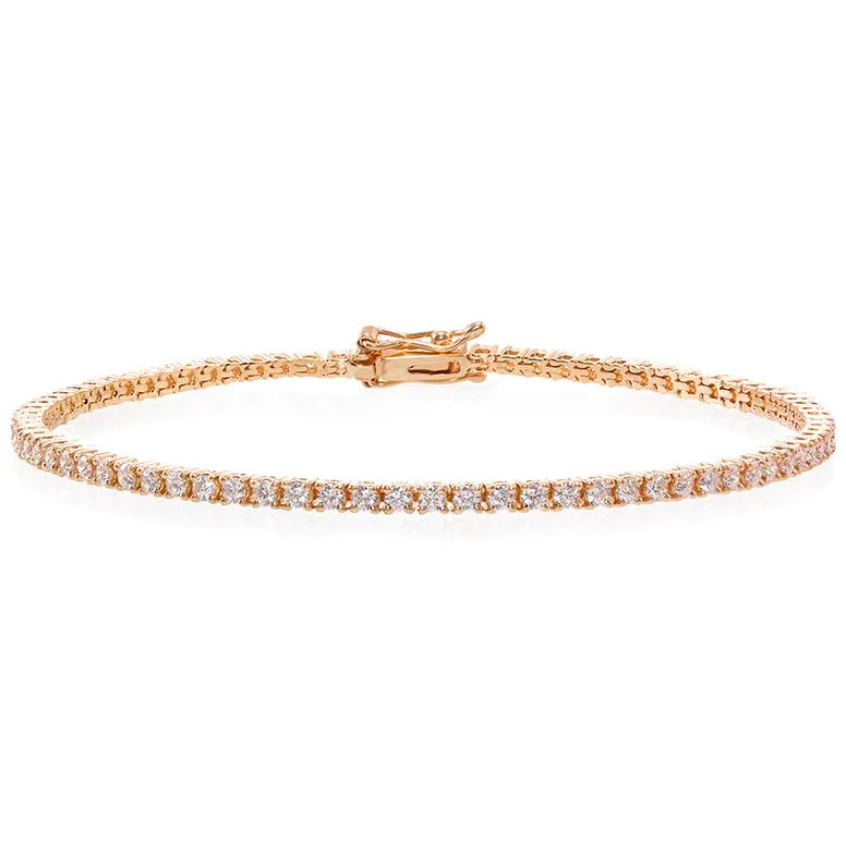 Tennis Bracelet with Round Brilliant Diamond (1.20 cttw) in 18K Yellow Gold