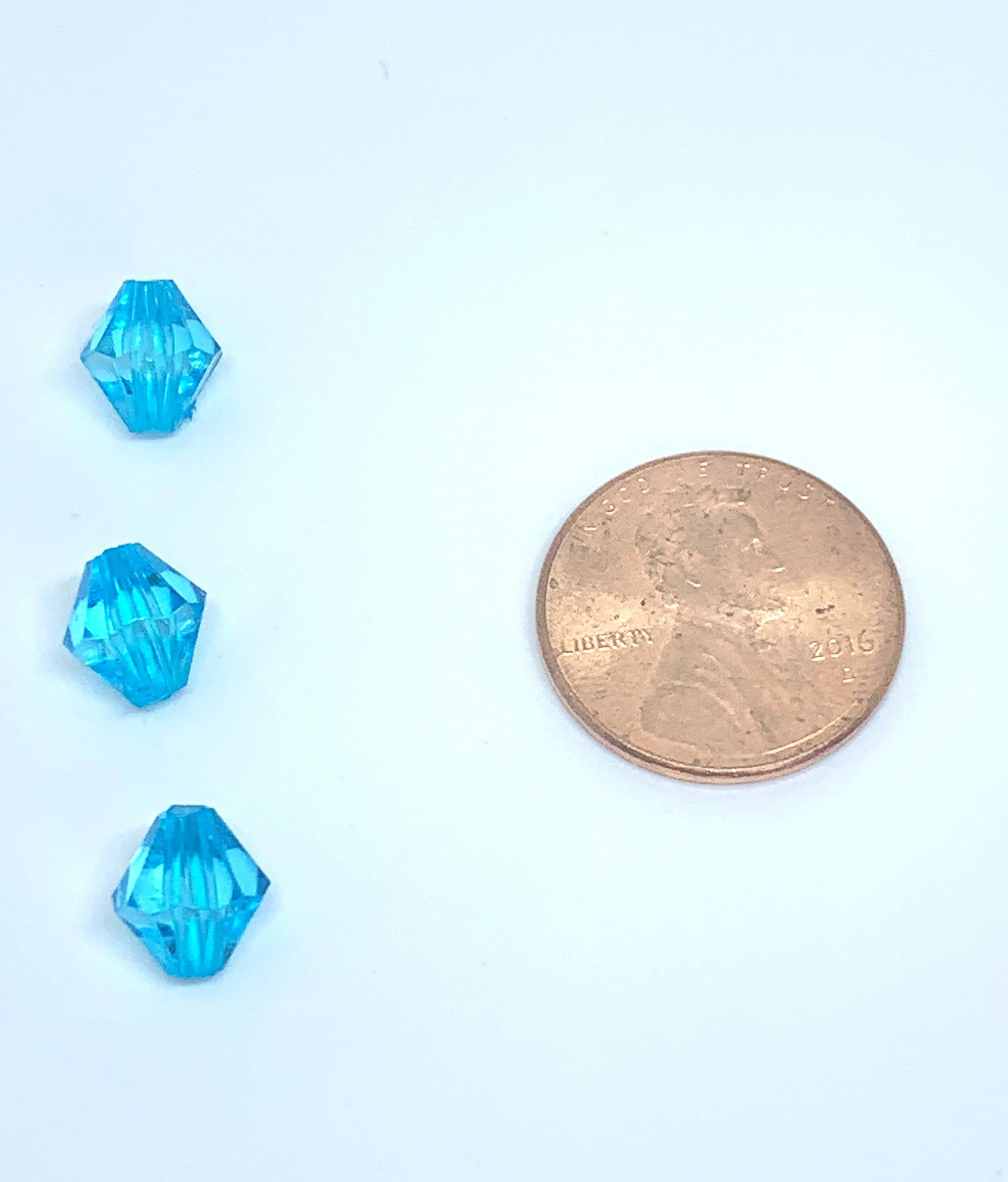 Turquoise Blue Faceted Beads, Spacer Beads, 100 Pc Set