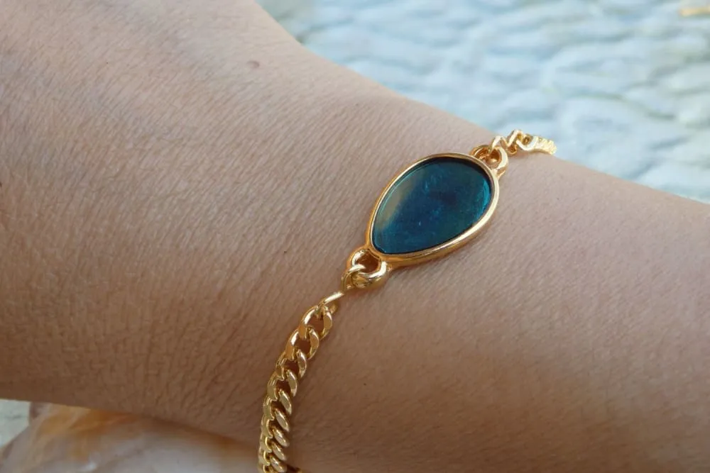 Turquoise enamel bracelet