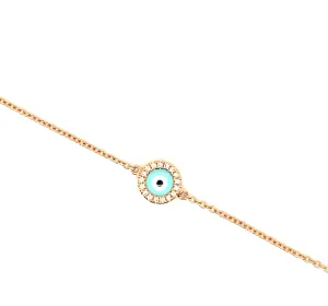 Turquoise Enamel Round Evil Eye Bracelet