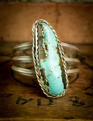 Vintage Silver and Turquoise Cuff Bracelet .925
