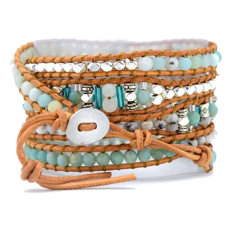 Vintage Turquoise 5X Wrap  Bracelet