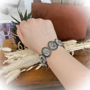 Western Concho Stretch Bracelet - Turquoise