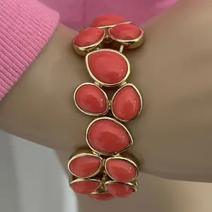 Women's Napier Coral Teardrop Beaded Bracelet