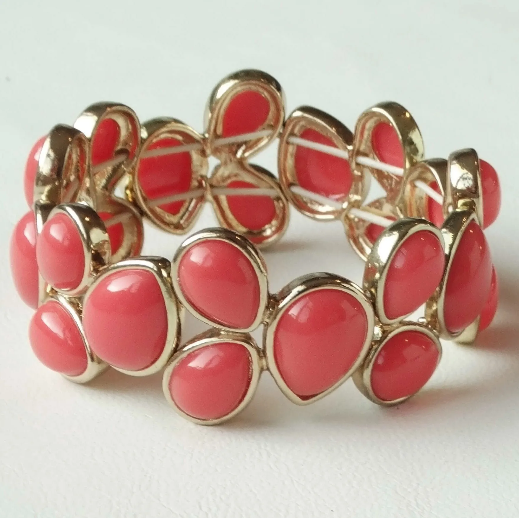 Women's Napier Coral Teardrop Beaded Bracelet